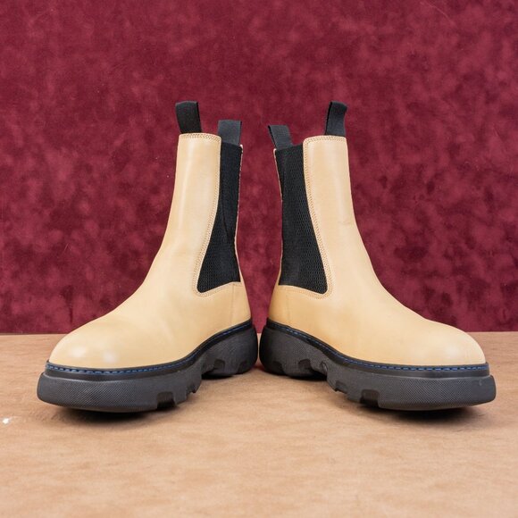 Burberry Men Creeper Custard Leather Chelsea Fashion Boots sz 9US EUR42 main image 9